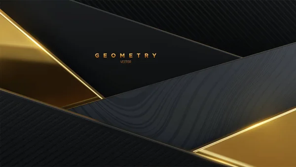 Αφηρημένο Φόντο Μαύρα Και Χρυσά Γεωμετρικά Σχήματα Διάνυσμα Εικόνα Γεωμετρία — Διανυσματικό Αρχείο