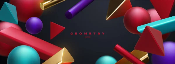 Multicolored Geometric Shapes Backdrop Abstract Elegant Background Vector Illustration Flowing — Vetor de Stock