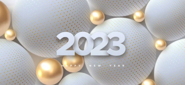 Новим 2023 Роком Свято Векторна Ілюстрація Номерів Білого Паперу 2023 — стоковий вектор