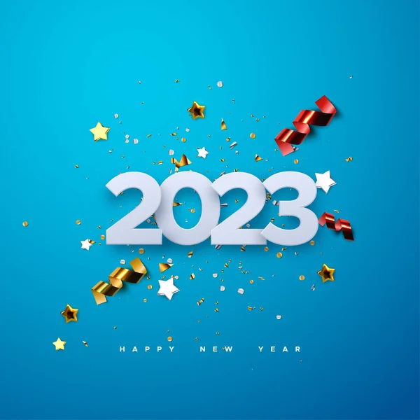 Καλή Χρονιά 2023 Διάνυσμα Απεικόνιση Διακοπών Του Χαρτιού Περικοπή 2023 — Διανυσματικό Αρχείο