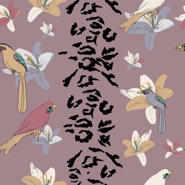 Vektör kusursuz soyut çizim. Baskı ambalajı, kartlar, tasarımcılar, kıyafetler, iç mekan, simge, logo için Afrika stili soyutlama ile kaplan çita dokusu