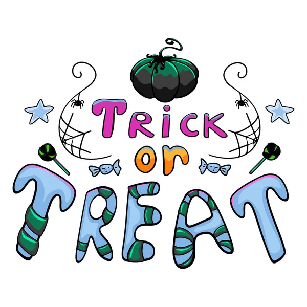 Halloween Inscription Trick Treat Vector Image Font Halloween Style Autumn — 图库照片