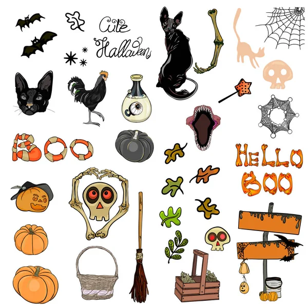 Happy Halloween Boo Banner Party Invitation Background Scoop Cobweb Boo —  Fotos de Stock