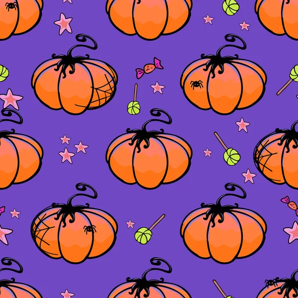 Patrón Vacaciones Halloween Texto Neón Web Como Espacio Blanco Para — Vector de stock