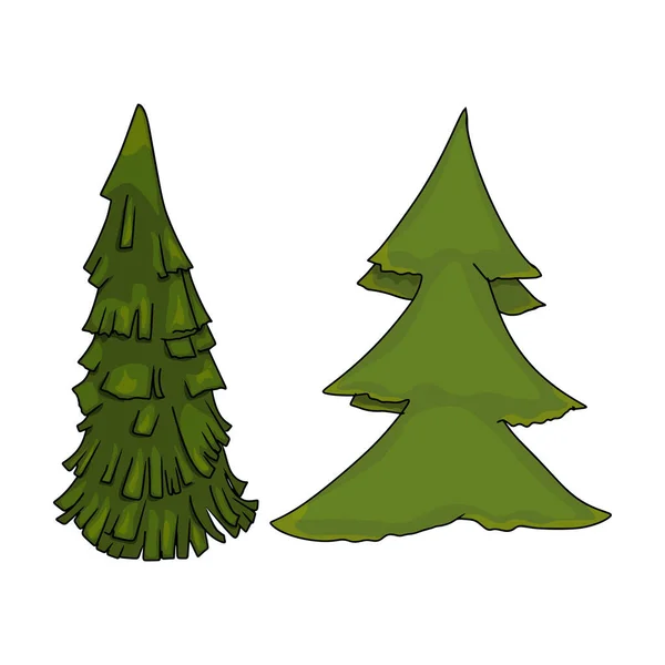 Ensemble Sapins Pin Isolé Arbre Noël Pour Conception Vierge Logo — Image vectorielle