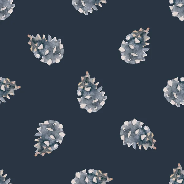 Seamless pattern pine cone forest Pine fir christmas tree cedar spruce and cones — Fotografia de Stock