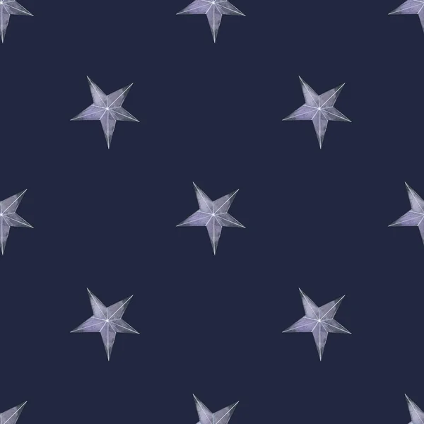 Seamless pattern with star in dark sky. — Stock Photo, Image