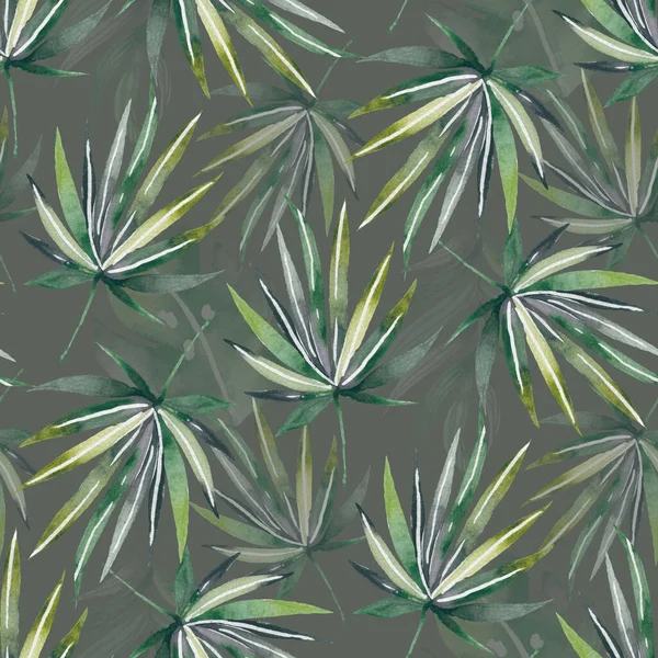 Patrón de patrón tropical sin costura de acuarela con hojas. Contexto —  Fotos de Stock