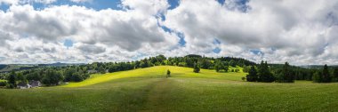 Çek Cumhuriyeti 'nin Vysocina Bölgesi - İskoçya Bölgesi' nde Panorama manzarası