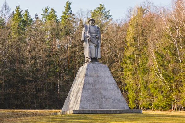 Memorial to Czech national hero Jan Zizka, The statue of John Zizka of Trocnov and the Chalice — Stock Photo, Image