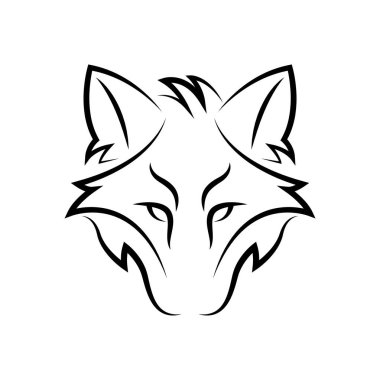 Bir kurt kafasının kabile dövmesinin soyut bir çizimi.