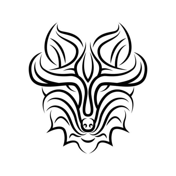 Uma Ilustração Abstrata Uma Tatuagem Tribal Cabeça Lobo — Vetor de Stock