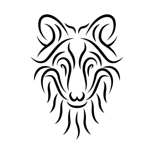 Illustration Abstraite Tatouage Tribal Tête Loup — Image vectorielle