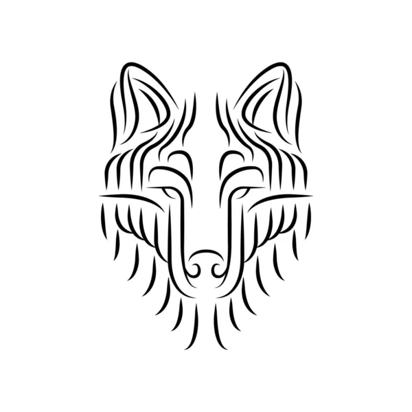 Ist Eine Abstrakte Illustration Einer Stammestätowierung Eines Wolfskopfes — Stockvektor