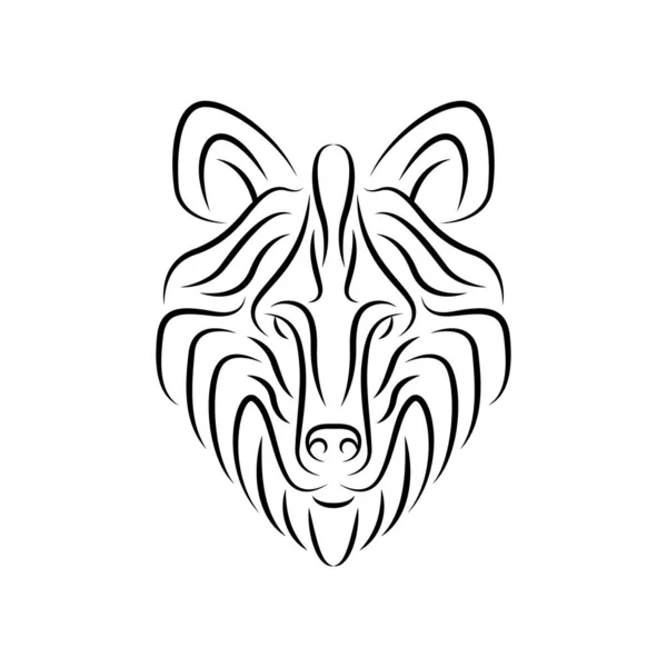 Uma Ilustração Abstrata Uma Tatuagem Tribal Cabeça Lobo — Vetor de Stock