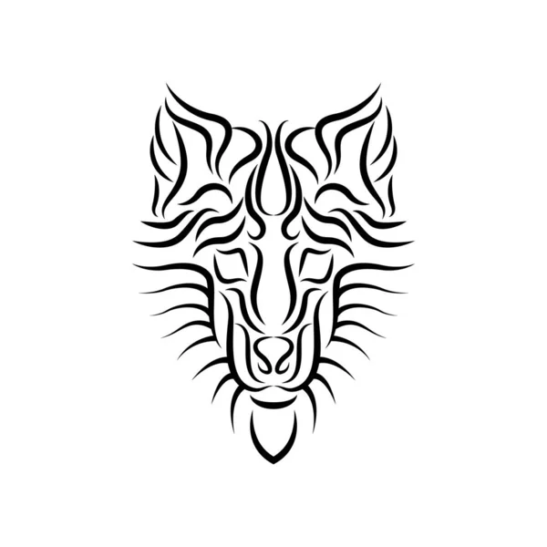 オオカミの頭の部族の入れ墨の抽象的なイラストです — ストックベクタ
