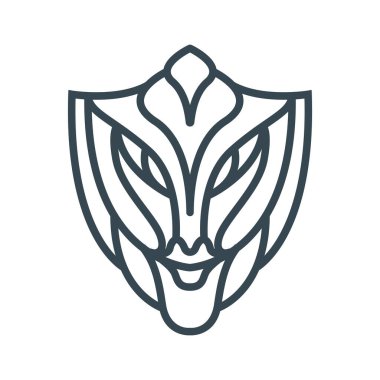 Bu, çeşitli antika yüz şekillerine sahip bir kalkanın temel biçiminde bir yüz çizim sanatı.