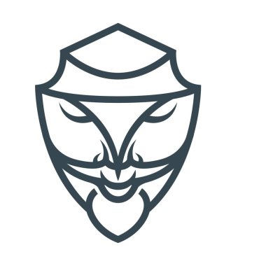 Bu, çeşitli antika yüz şekillerine sahip bir kalkanın temel biçiminde bir yüz çizim sanatı.