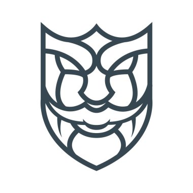 Bu, çeşitli antika yüz şekillerine sahip bir kalkanın temel biçiminde bir yüz çizim sanatı.