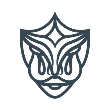 Bu, çeşitli antika yüz şekillerine sahip bir kalkanın temel biçiminde bir yüz çizim sanatı.