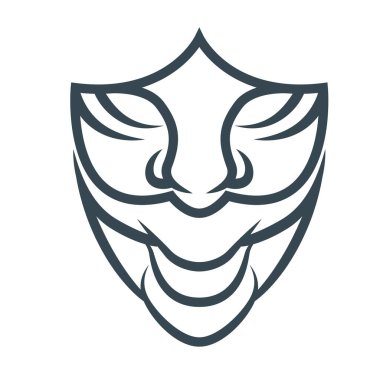 Bu, çeşitli antika yüz şekillerine sahip bir kalkanın temel biçiminde bir yüz çizim sanatı.