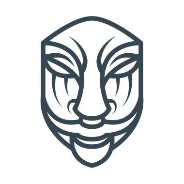 Bu, çeşitli antika yüz şekillerine sahip bir kalkanın temel biçiminde bir yüz çizim sanatı.