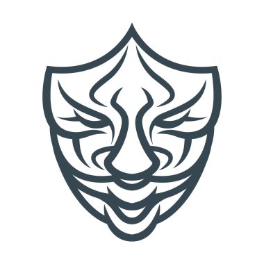 Bu, çeşitli antika yüz şekillerine sahip bir kalkanın temel biçiminde bir yüz çizim sanatı.