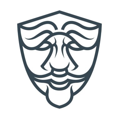 Bu, çeşitli antika yüz şekillerine sahip bir kalkanın temel biçiminde bir yüz çizim sanatı.