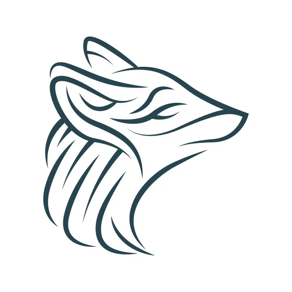 Cool Wolf Head Tribal Tattoo — Stock Vector