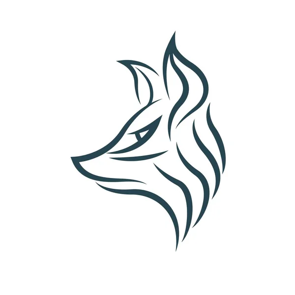 Cool Wolf Head Tribal Tattoo — Stock Vector