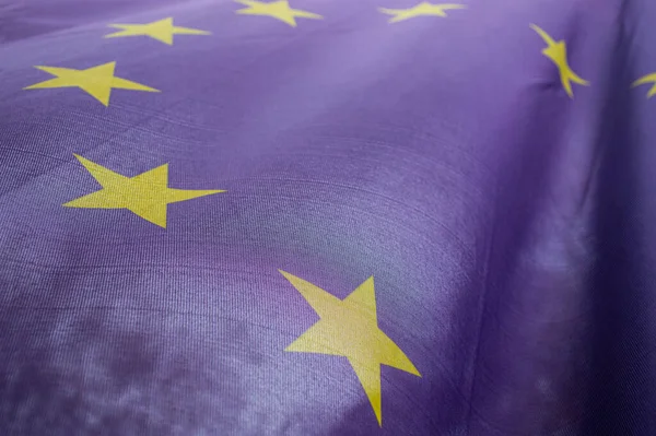 Europeiska Unionens Flagga Nära Håll — Stockfoto