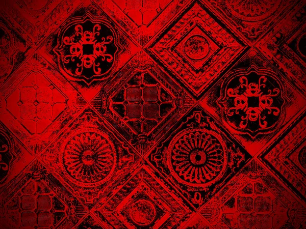 Візерунок Різних Плиток Червоних Тонах Крупним Планом — стокове фото