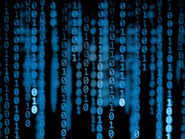 Ekran piksel efektli ikili kod.