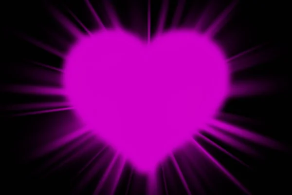 Día San Valentín Gran Corazón Brillante Sobre Fondo Negro Cerca —  Fotos de Stock