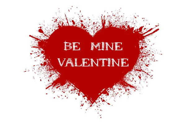День Святого Валентина Раскрашенное Сердце Надписью Mine Valentine — стоковое фото