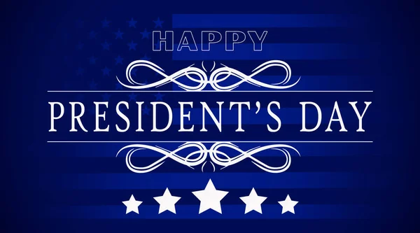 Washington Birthday Beautiful Card Inscription Happy Presidents Day Blue Background — Stock Photo, Image