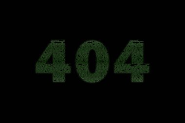 Webmaster Günü. İkili koddan yeşil tonda 404 metni kapat.