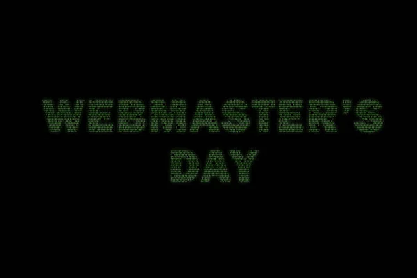 Webmasters Day Testo Dal Codice Binario Toni Verdi Vicino — Foto Stock