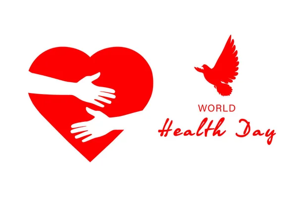 World Health Day Hands Hug Heart White Background Close — Stock Photo, Image