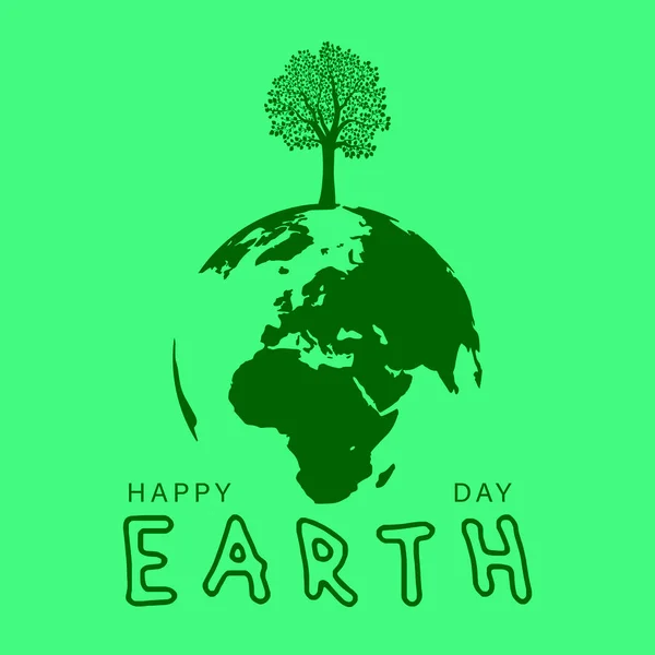 Světový Den Země Zelená Planeta Země Stromem Blízkosti — Stock fotografie