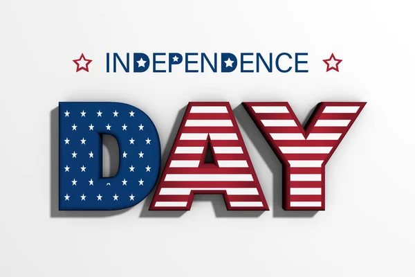 Rendering Independence Day Text Auf Weißem Hintergrund Nahaufnahme — Stockfoto