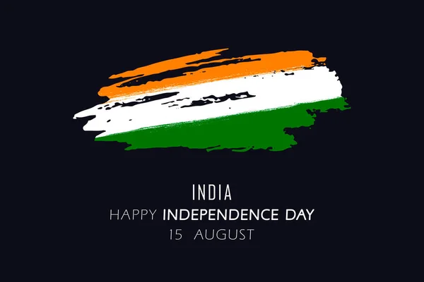 印度独立日 深色背景下的印度国旗特写 — 图库照片