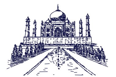 Hindistan 'ın Bağımsızlık Günü. Taj Mahal beyaz arka planda, yakın plan..