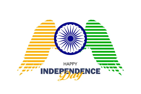 Independence Day India Text Wings Painted National Colors Flag India — Stock Fotó