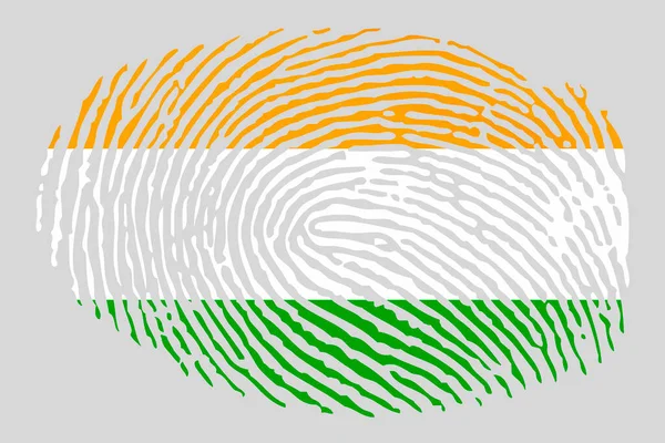 Flag India Form Fingerprint Close — Fotografia de Stock