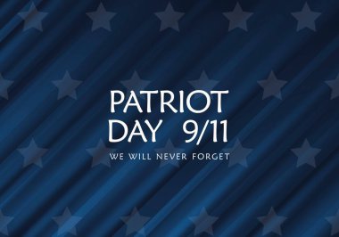 Patriot Day. Background with stars and text PATRIOT DAY in detail.