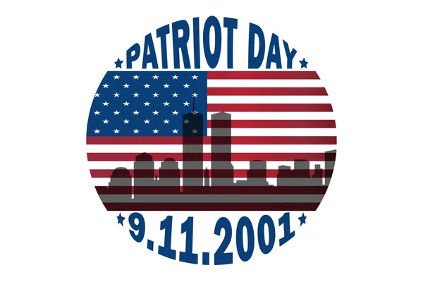 Patriot Day Day Remembrance Flag America Date 2001 White Background — ストック写真