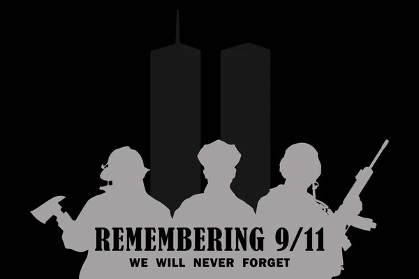New York Skyline Silhouette Twin Towers 2001 American Patriot Day — Stockfoto