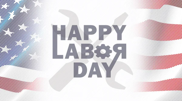 Labor Day. Creative text LABOR DAY on USA flag background close up.