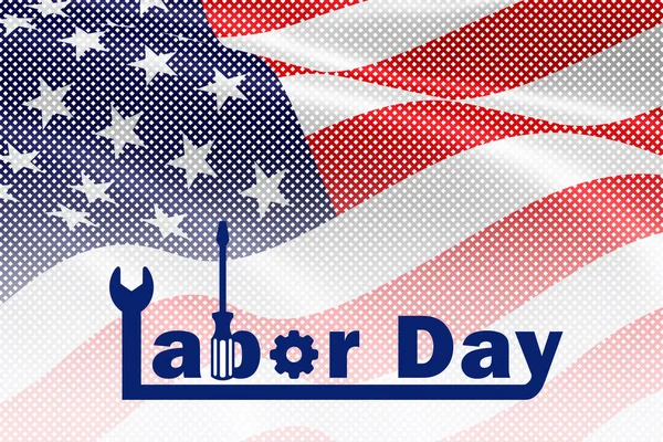 Labor Day Creative Text Labor Day Usa Flag Background Close — Stock Photo, Image